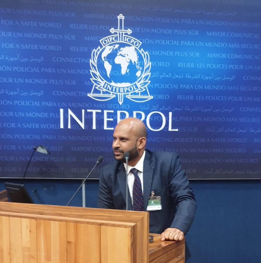 Mustafa Saidalavi speaking at INTERPOL